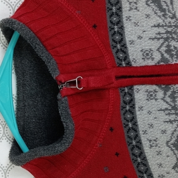 Woolrich full zip Women's med lined red & gray casual winter mountains sweater - Picture 10 of 11